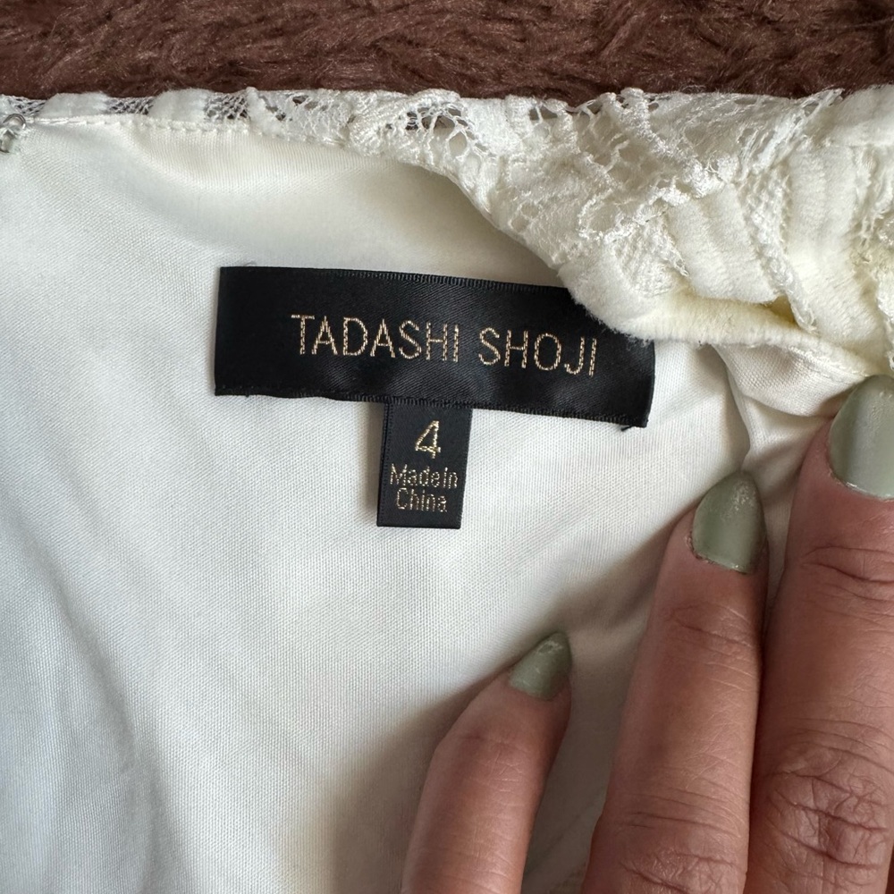 Tadashi Shoji White Long Sleeve Dress - Picture 2 of 3